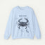 Blue Crab Sweatshirt — Vintage Nautical Marine Illustration