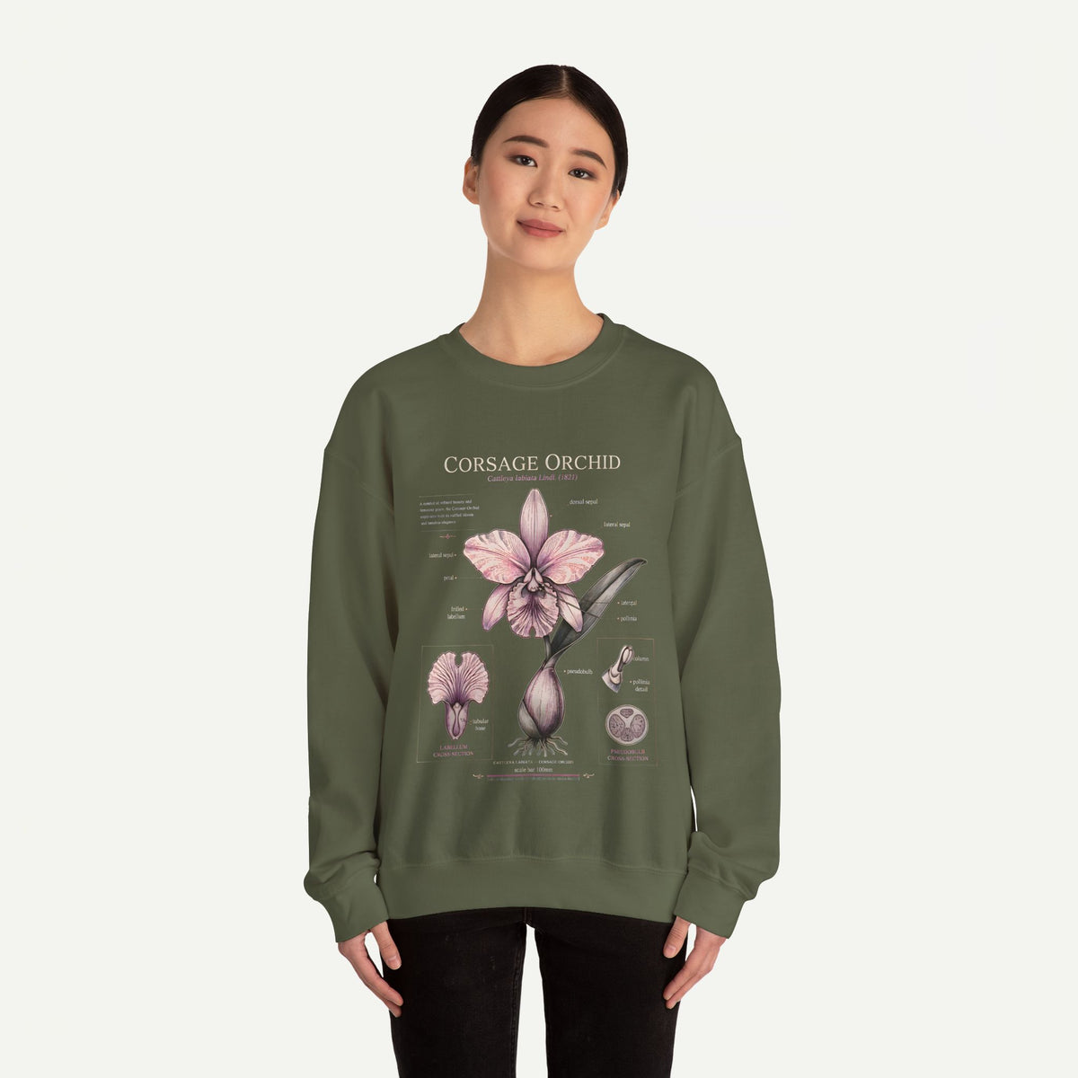 Corsage Orchid Sweatshirt — Botanical Anatomy Floral Crewneck