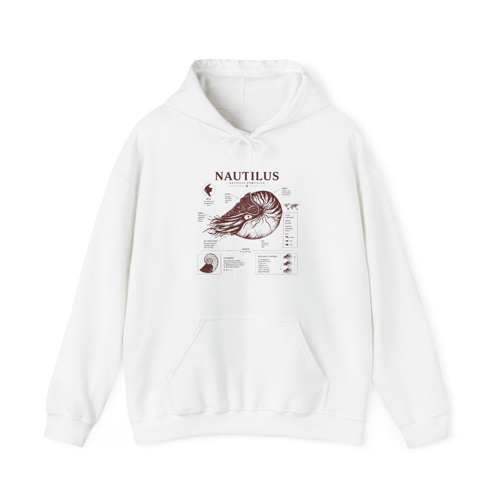 Nautilus Anatomy Hoodie – Vintage Scientific Shell Diagram Sweatshirt