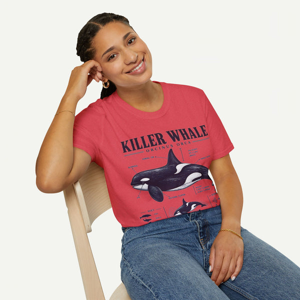 Killer Whale Diagram T-Shirt — Orcinus Orca Marine Life Graphic Tee