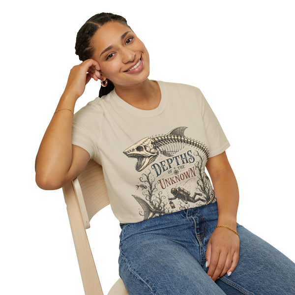 Depths of the Unknown Fish Skeleton T-Shirt