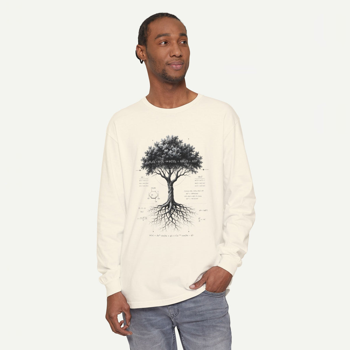 Long Sleeve T-Shirt — Botanical Tree of Life Illustration