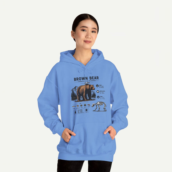 Brown Bear Anatomy Hoodie — Vintage Wildlife Graphic Sweatshirt