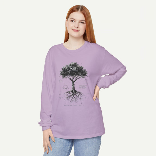 Long Sleeve T-Shirt — Botanical Tree of Life Illustration