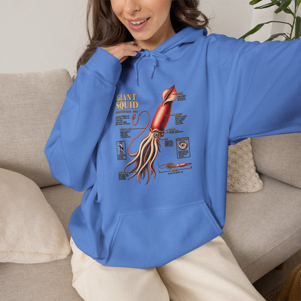 Squid Anatomy Hoodie — Vintage Scientific Illustration Pullover