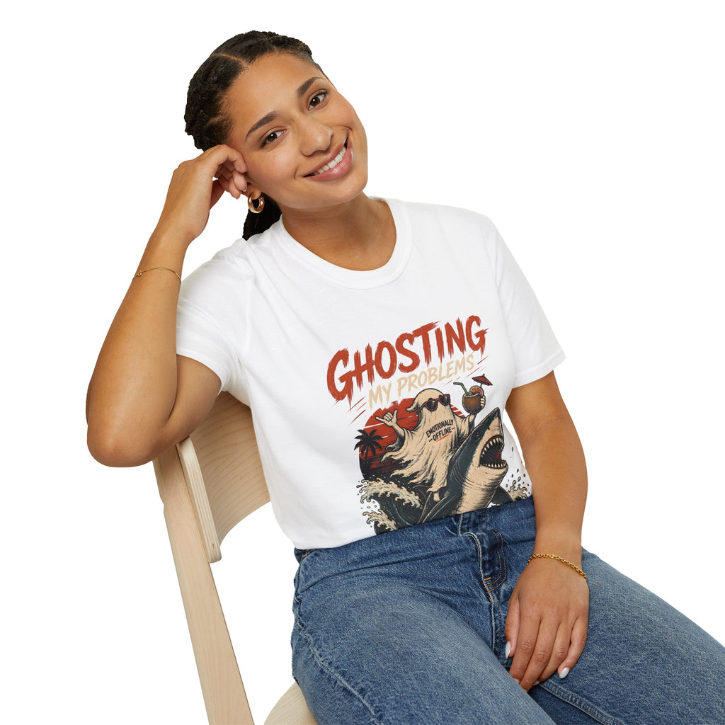 Ghosting My Problems T-Shirt — Funny Sloth Vacation Graphic Tee