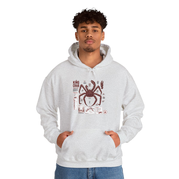 King Crab Anatomy Hoodie — Vintage Seafood Diagram Sweatshirt