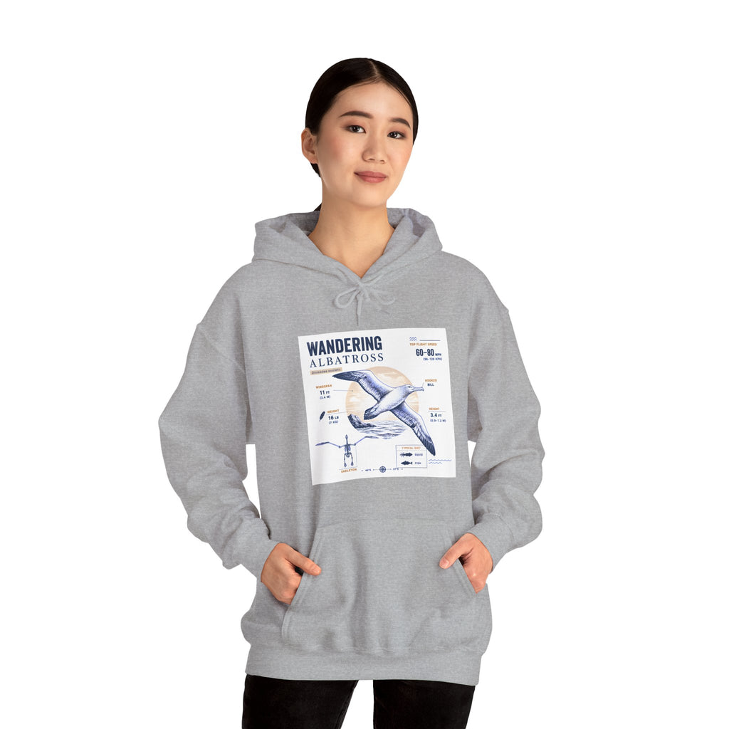 Wandering Albatross Hoodie — Illustrated Sea Bird Anatomy Pullover