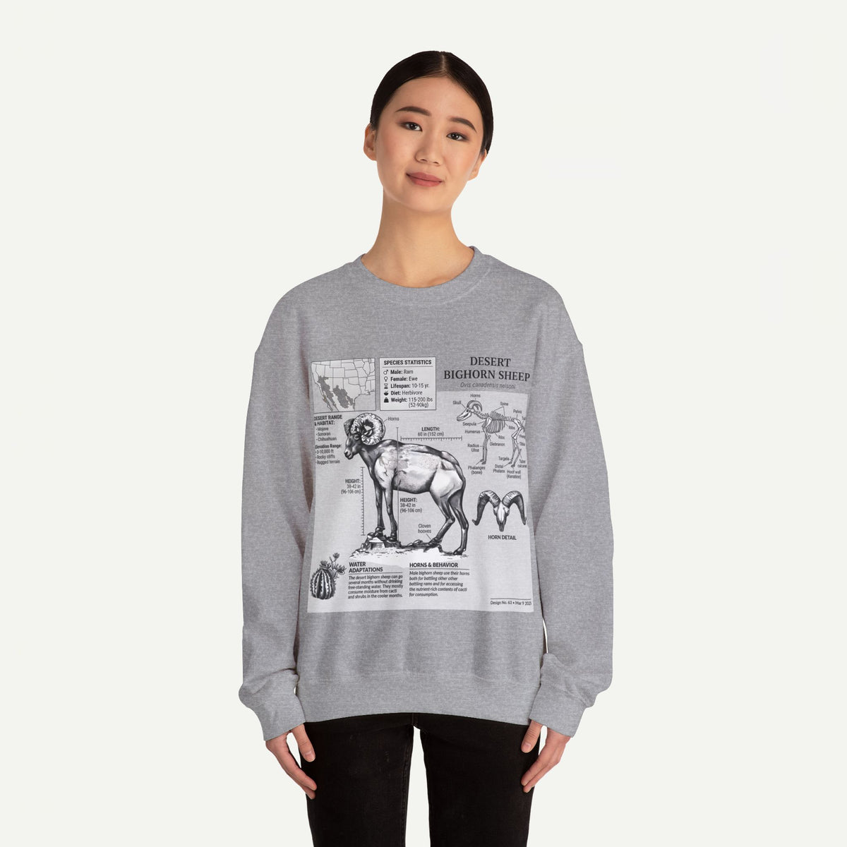 Desert Bighorn Sheep Anatomy Sweatshirt