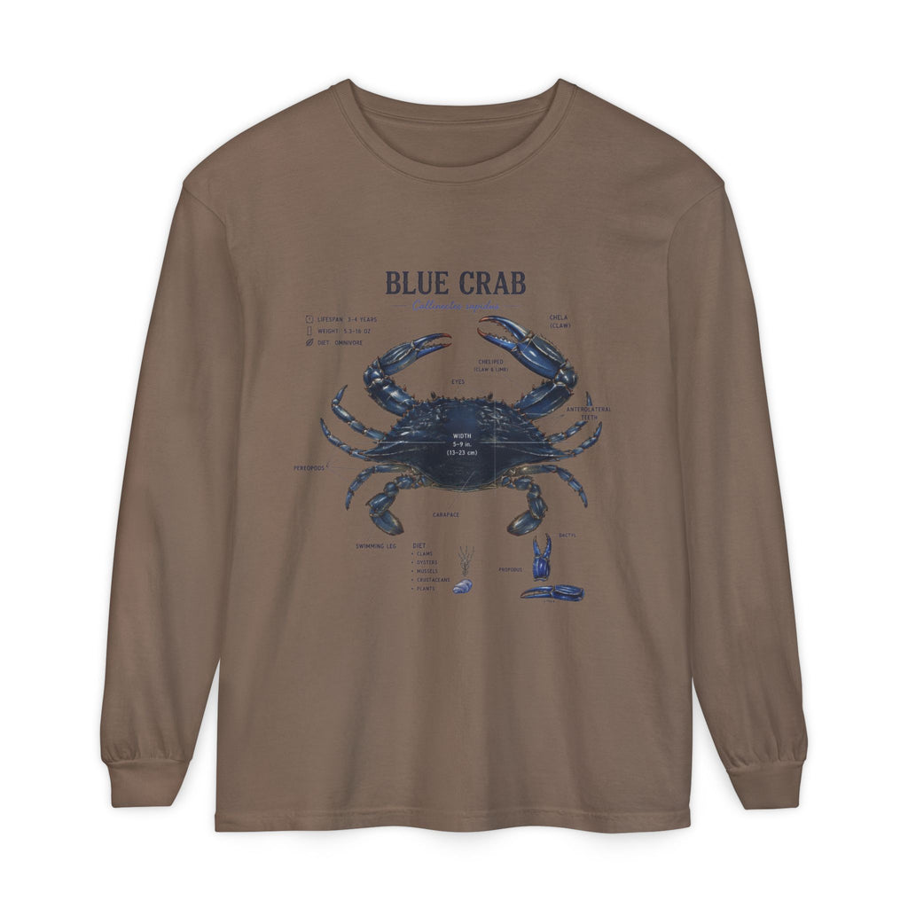 Blue Crab Anatomy Long Sleeve Tee