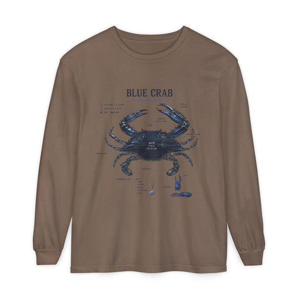 Blue Crab Anatomy Long Sleeve Tee