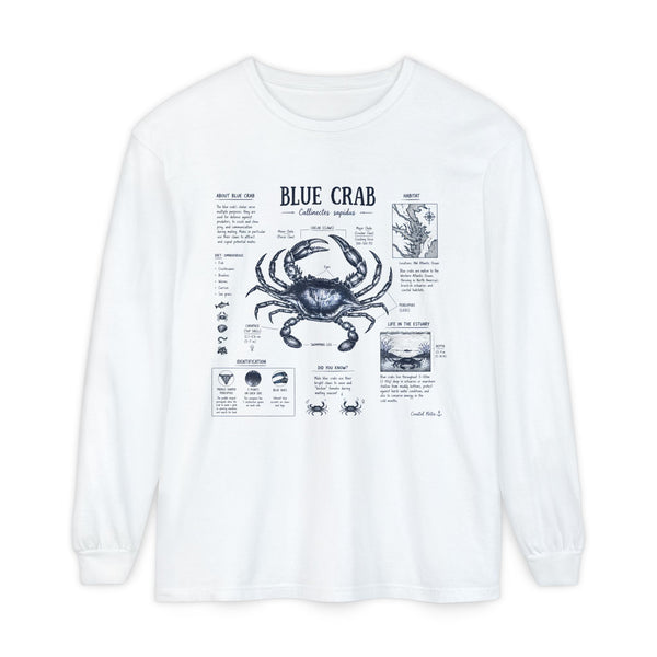 Blue Crab Anatomy Long Sleeve T-Shirt