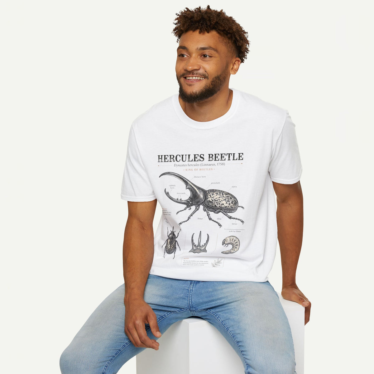 Hercules Beetle Anatomy T-Shirt — Vintage Entomology Graphic Tee