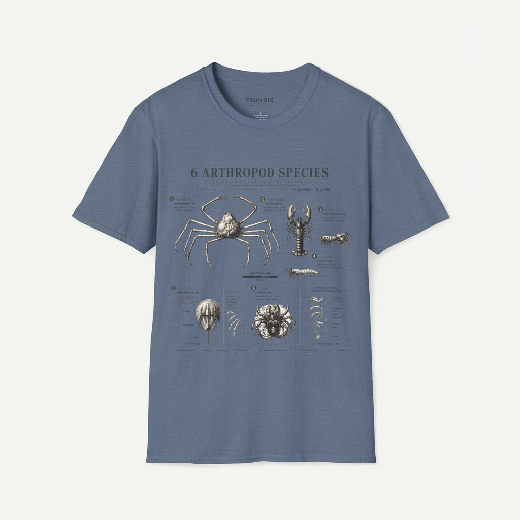 Arthropod Species Graphic Anatomy T-Shirt — 6 Detailed Arthropod Illustrations