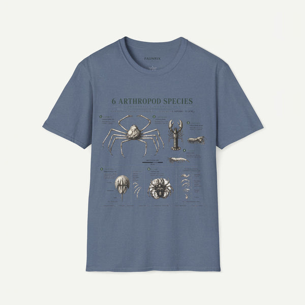 Arthropod Species Graphic Anatomy T-Shirt — 6 Detailed Arthropod Illustrations