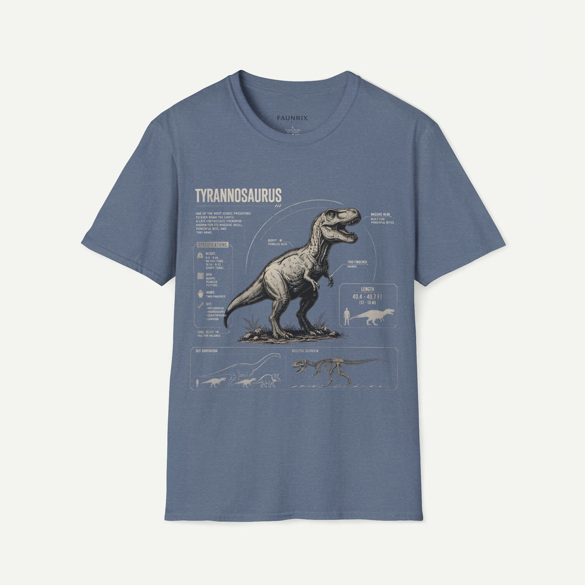 Tyrannosaurus Diagram Anatomy T-Shirt — Vintage Dino Graphic Tee