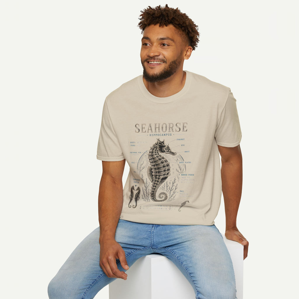 Seahorse Anatomy Tee — Vintage Marine Biology T-Shirt