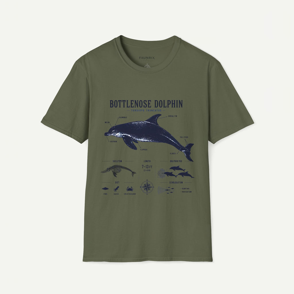 Bottlenose Dolphin Anatomy Tee – Illustrated Marine Life T-Shirt