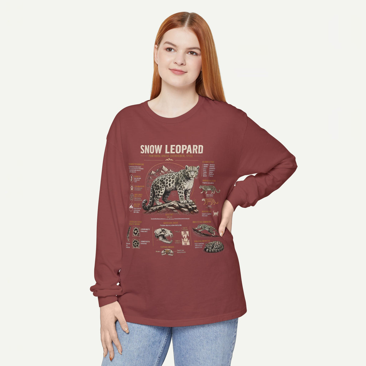 Snow Leopard Anatomy Long Sleeve Tee
