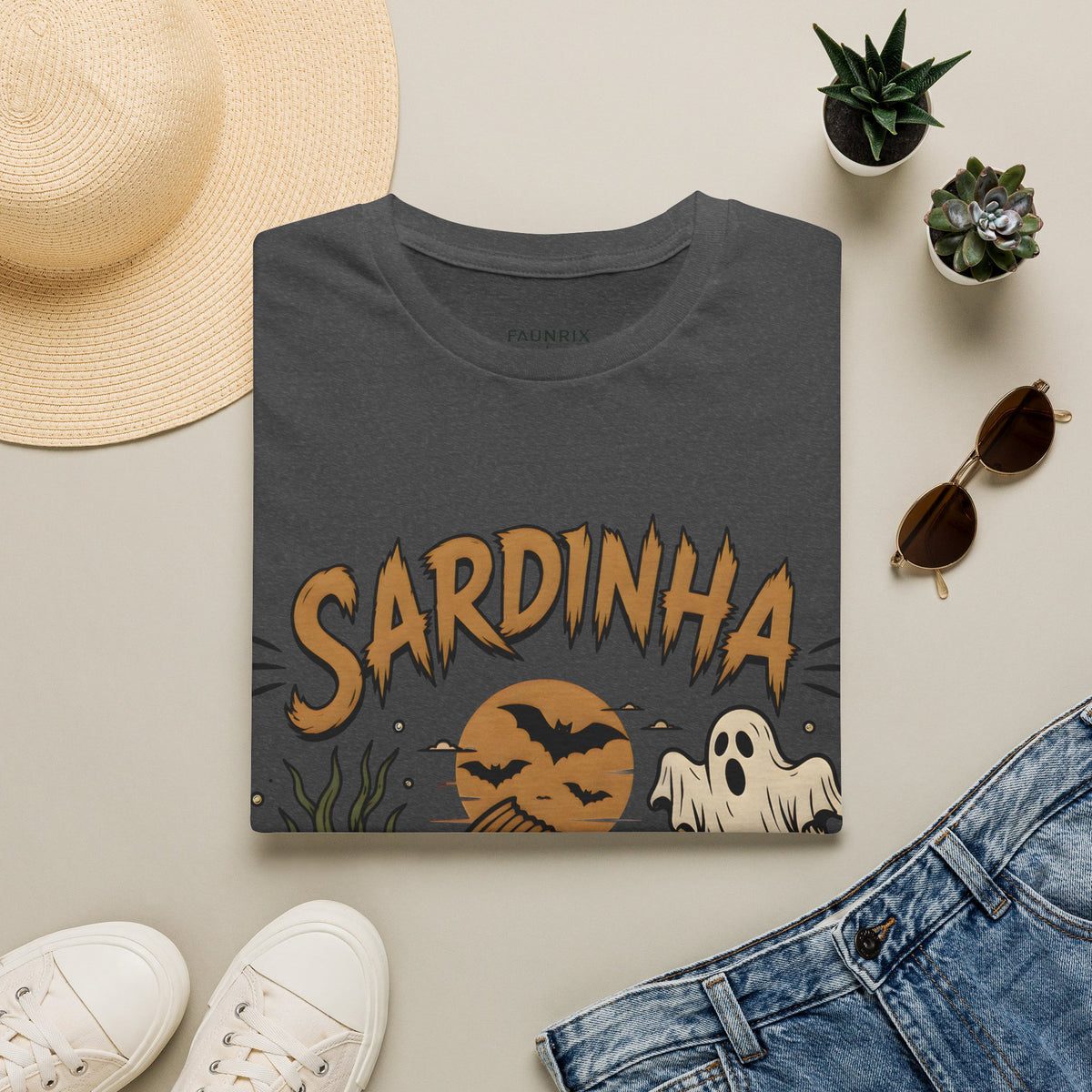 Sardinha Halloween T-Shirt — Spooky Fish Ghost Graphic Tee