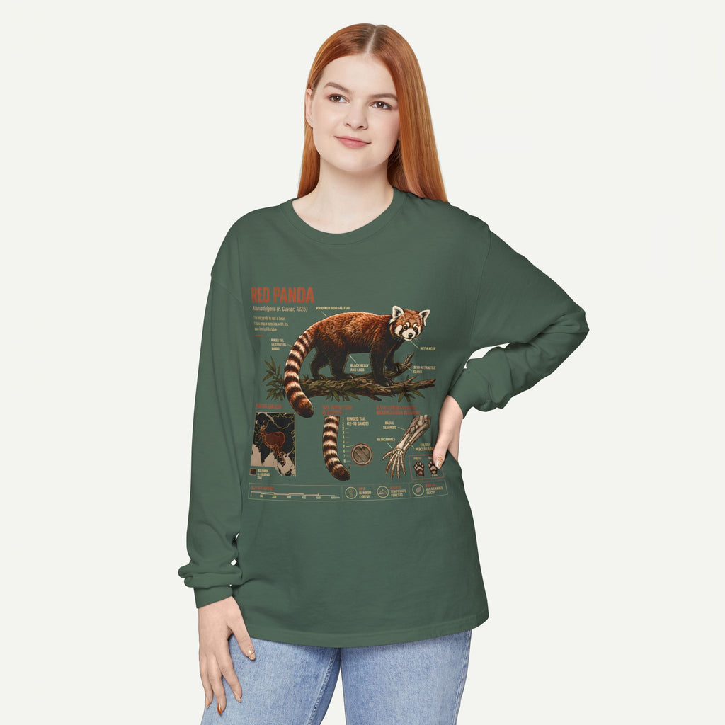 Red Panda Illustration Long Sleeve Tee — Wildlife Field Guide Graphic
