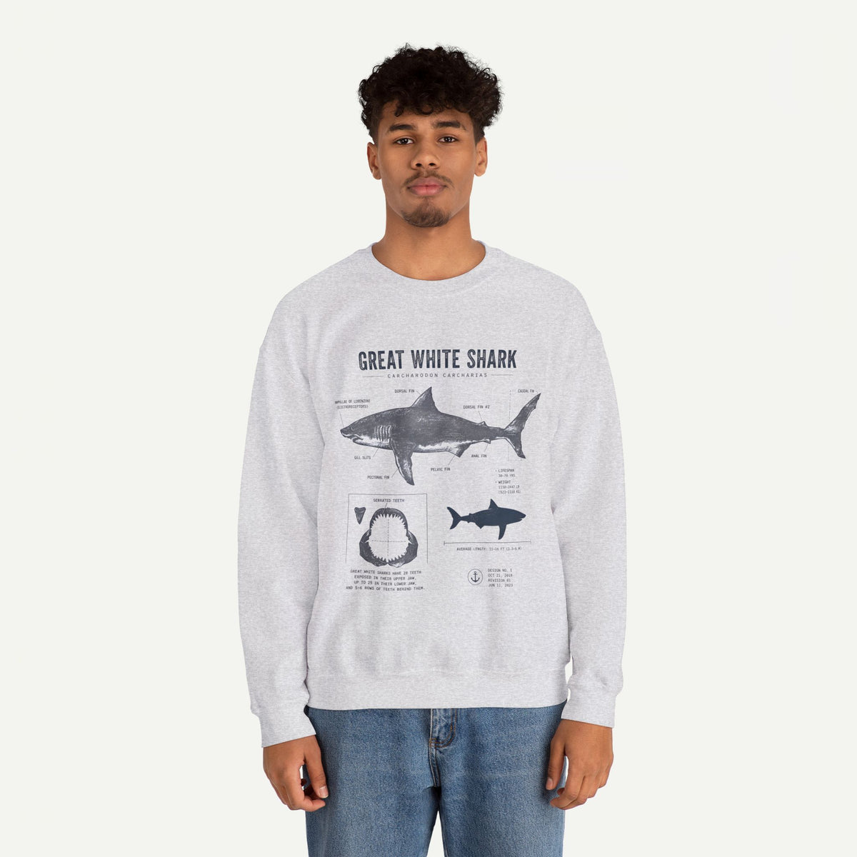 Great White Shark Anatomy Sweatshirt