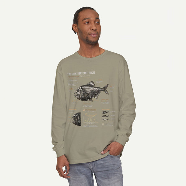 Hatchetfish Anatomy Long Sleeve T‑Shirt — Scientific Fish Illustration Tee