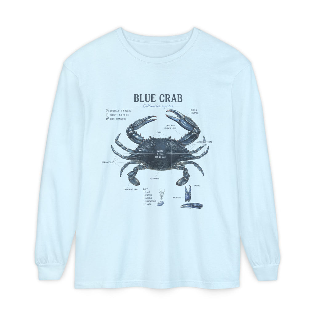 Blue Crab Anatomy Long Sleeve Tee