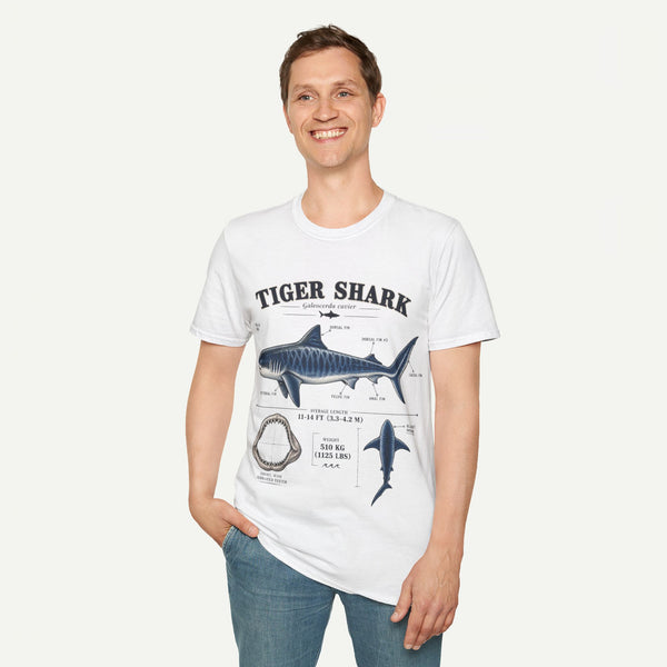 Tiger Shark Anatomy T-Shirt — Vintage Marine Biology Graphic Tee