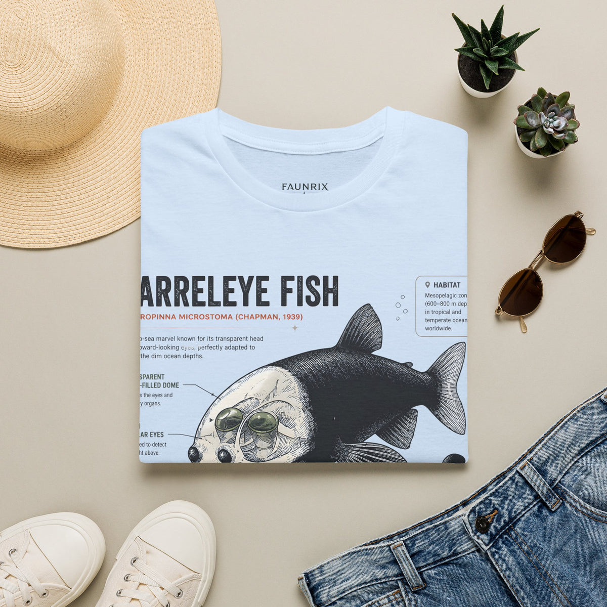 Barreleye Fish Anatomy T-Shirt — Deep Sea Biology Graphic Tee
