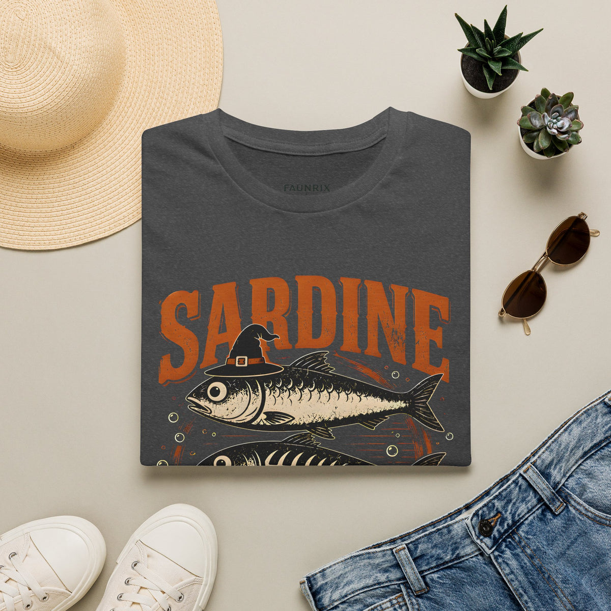 Sardine Vintage Fish T-Shirt — Retro Seafood Graphic Tee