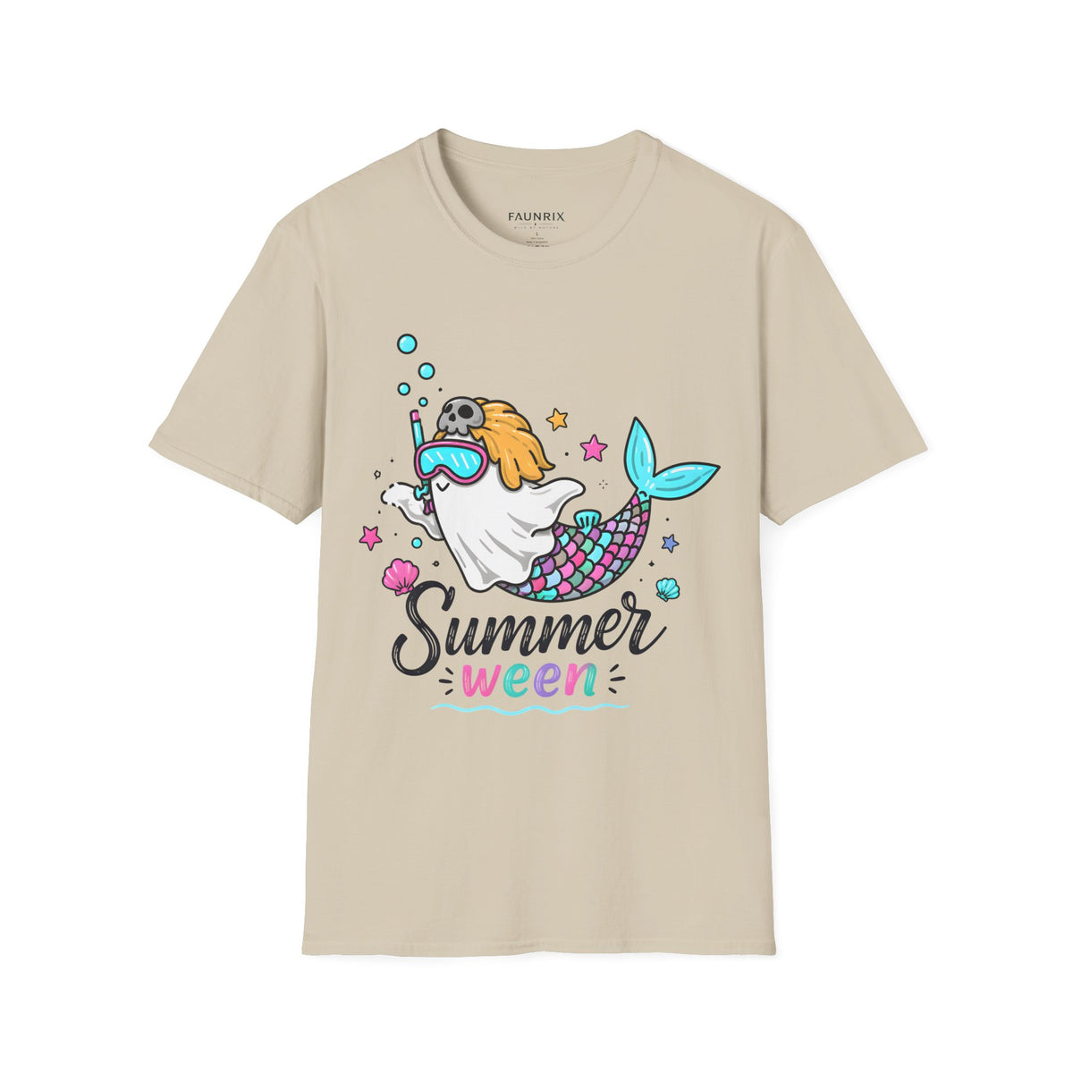 Mermaid Ghost Summerween T-Shirt — Cute Halloween Summer Mashup Tee