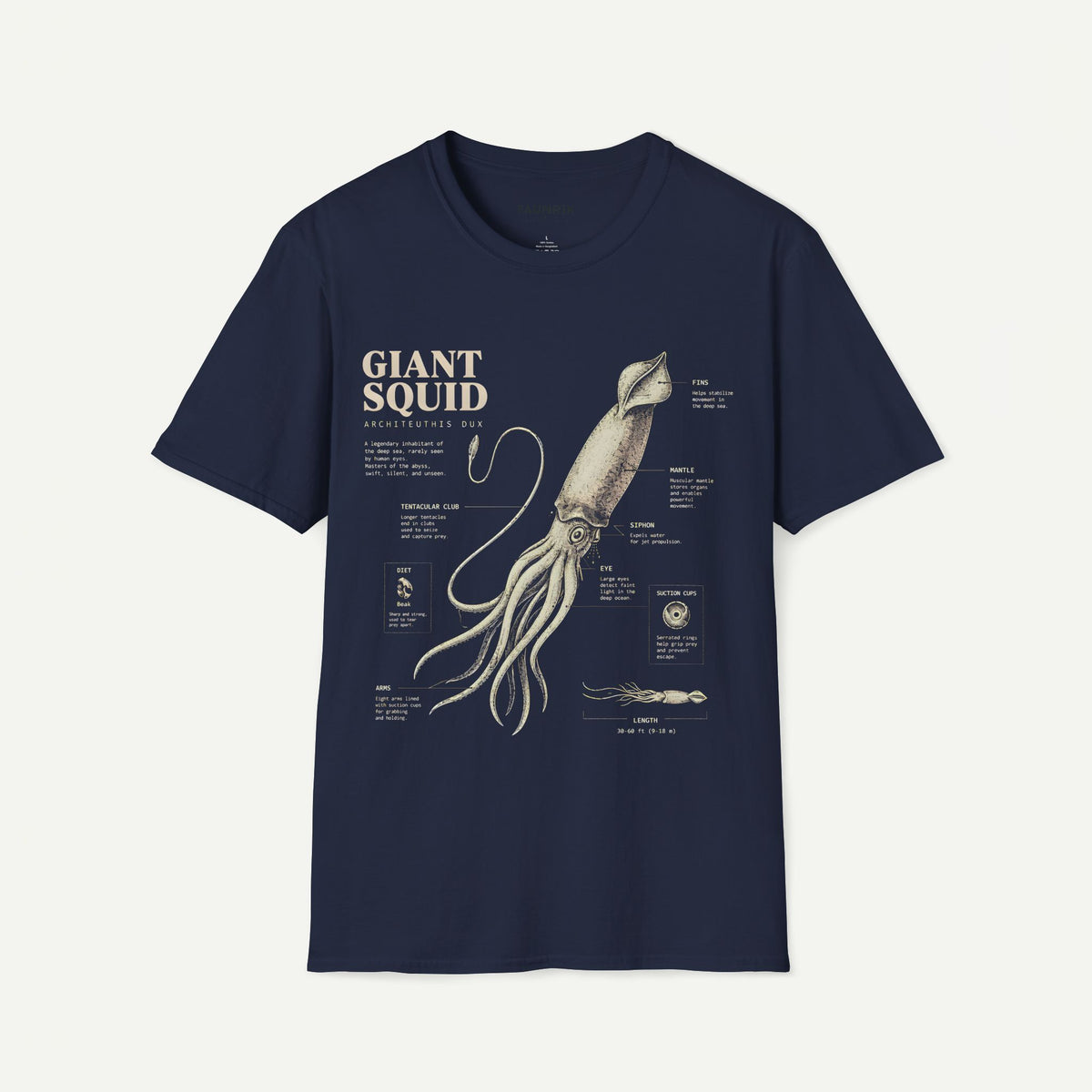Giant Squid Anatomy T-Shirt — Vintage Marine Biology Graphic Tee