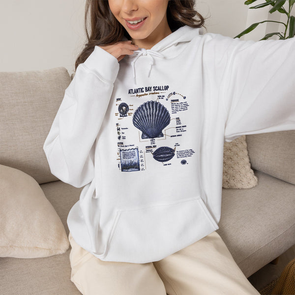 Seashell Anatomy Hoodie – Nautical Beach Diagram Sweatshirt
