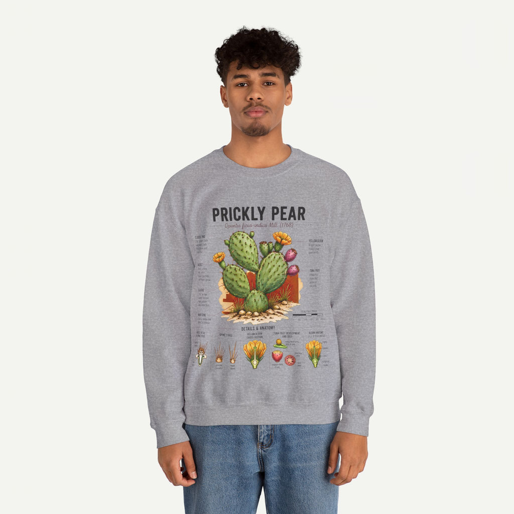 Prickly Pear Botanical Sweatshirt — Cactus Illustration Guide Crewneck