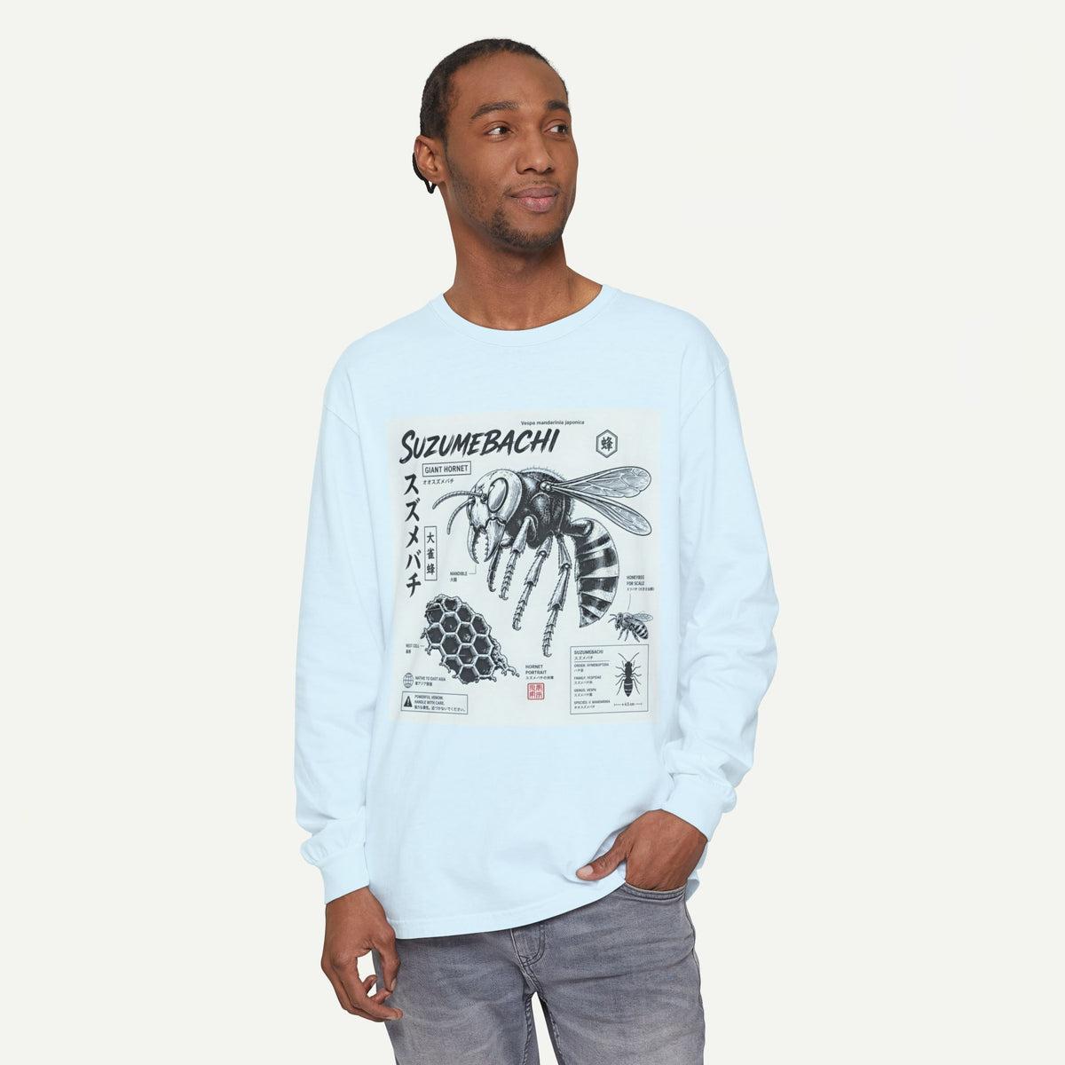 Suzumebachi Japanese Hornet Anatomy Long Sleeve Tee