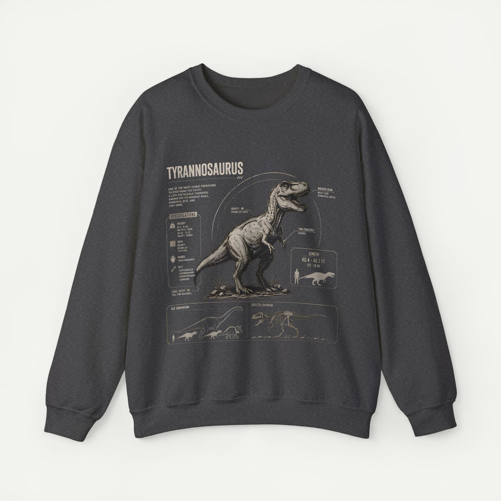 Tyrannosaurus Anatomy Sweatshirt — Vintage Dino Diagram Pullover