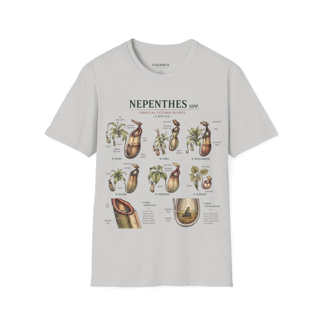 Nepenthes Botanical Tee — Carnivorous Pitcher Plant Anatomy Shirt