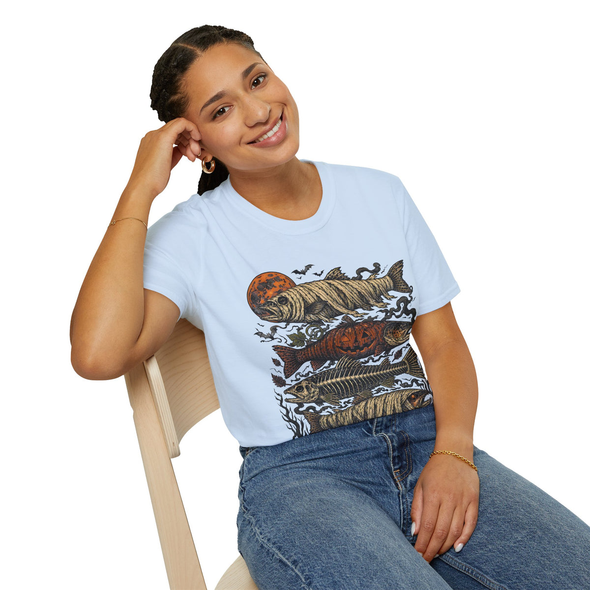 Halloween Pumpkin Fish T-Shirt — Spooky Koi Graphic Tee
