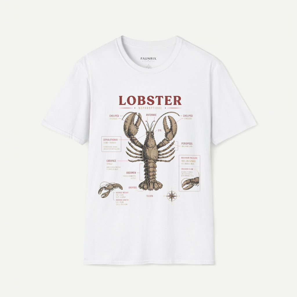 Lobster Anatomy T-Shirt — Vintage Nautical Seafood Diagram Tee