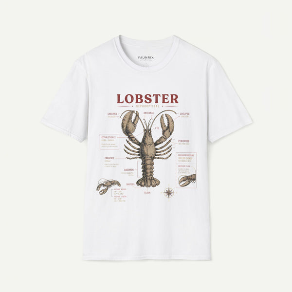 Lobster Anatomy T-Shirt — Vintage Nautical Seafood Diagram Tee