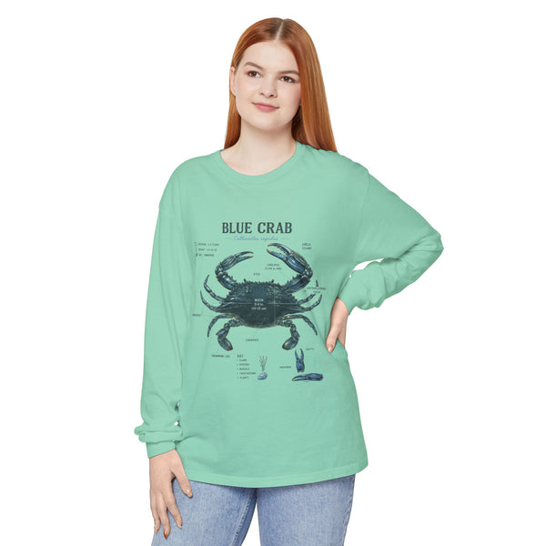 Blue Crab Anatomy Long Sleeve Tee