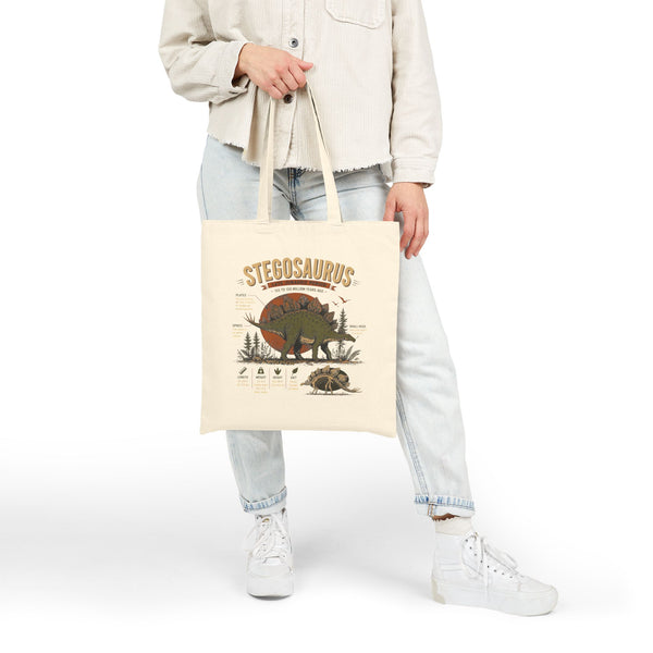 Stegosaurus Anatomy Tote Bag – Vintage Dinosaur Illustration Eco Grocery Bag