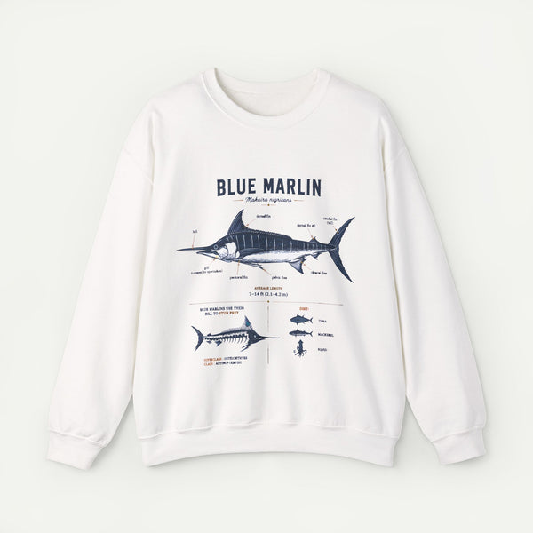 Blue Marlin Fish Anatomy Sweatshirt