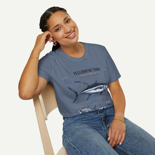 Yellowfin Tuna Anatomy T-Shirt — Vintage Fish ID Graphic Tee