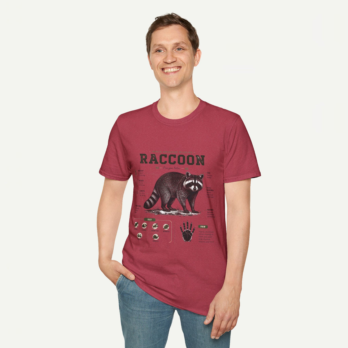 Raccoon Anatomy T-Shirt — North American Wildlife Graphic Tee