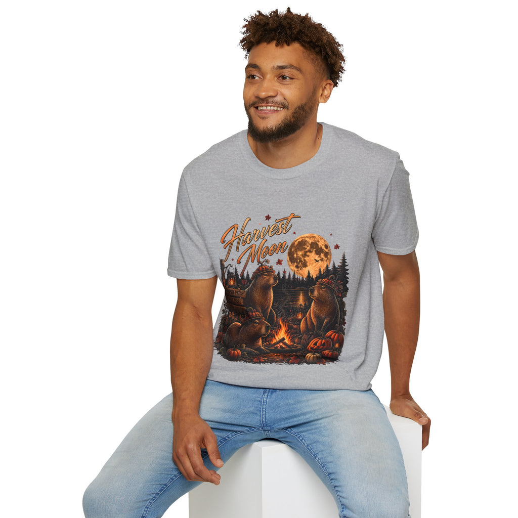 Harvest Moon T-Shirt — Autumn Campfire Bear Forest Tee