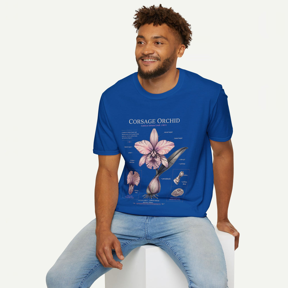 Corsage Orchid T-Shirt — Botanical Floral Diagram Tee