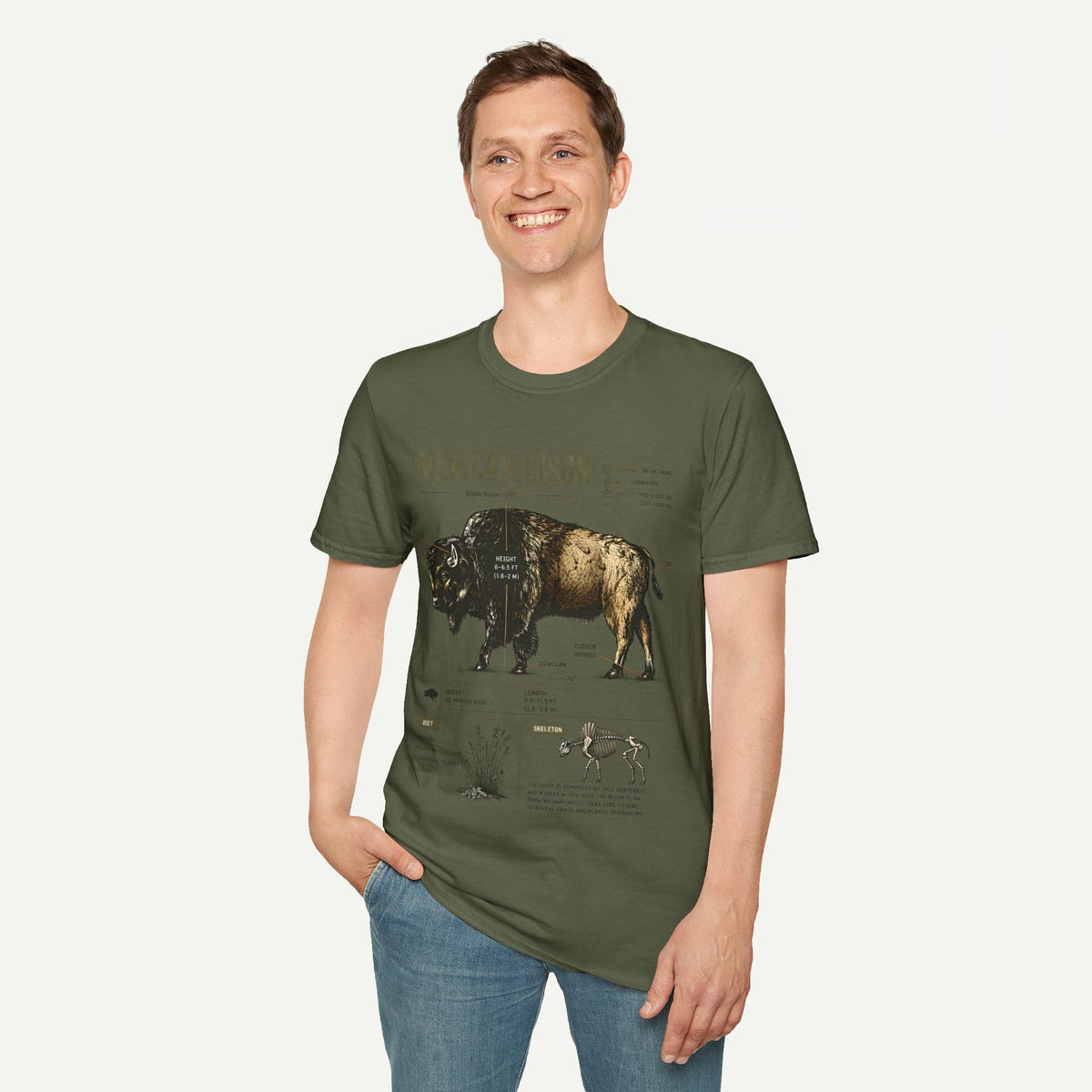 Vintage American Bison Anatomy T-Shirt