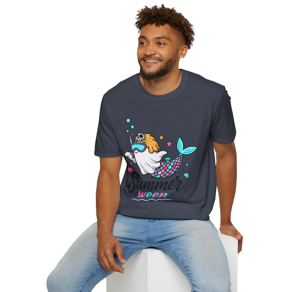 Mermaid Ghost Summerween T-Shirt — Cute Halloween Summer Mashup Tee